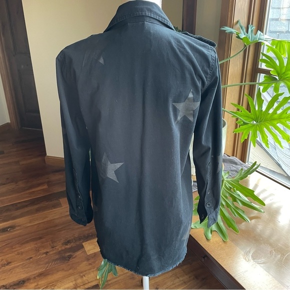 Pistola Camilo Star Print Military Shirt Jacket in Black - Picture 5 of 16